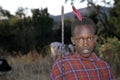 Village life, Portrait young Maasai herdsmen, Kenya Royalty Free Stock Photo