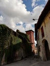 village of lomazzo Stormy skies autumn weather Italy