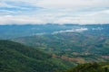 Village Mae Salong and tea plantations from far Royalty Free Stock Photo