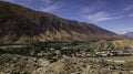 Village Maimara under colorful rock called Painter`s Palette in Quebrada de Humahuaca valley. Argentina Royalty Free Stock Photo