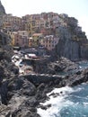 Village of Manarola on cliffs above Ligurian Sea