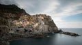 Village of Manarola with colourful houses at the edge of the cliff Riomaggiore, Cinque Terre, Liguria, Italy