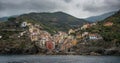 Village of Manarola with colourful houses at the edge of the cliff Riomaggiore,Cinque Terre, Liguria, Italy