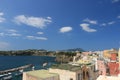 Village of Marina Corricella, Procida Island, Mediterranean Sea, near Naples. The houses with colored facades