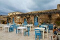 Marzamemi, Sicily, Italy. Old village cafe Royalty Free Stock Photo