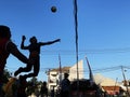 Village men\'s volleyball action in training