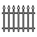 Village metal fence icon, outline style Royalty Free Stock Photo