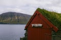 Village of Mikladalur on the island of Kalsoy in the Faroe Islands Royalty Free Stock Photo