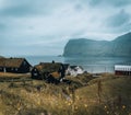 Village of Mikladalur located on the island of Kalsoy, Faroe Islands, Denmark