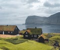 Village of Mikladalur located on the island of Kalsoy, Faroe Islands, Denmark Royalty Free Stock Photo