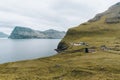 Village of Mikladalur located on the island of Kalsoy, Faroe Islands, Denmark