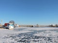 Village Minge in winter , Lithuania Royalty Free Stock Photo