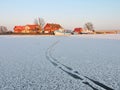 Village Minge in winter , Lithuania Royalty Free Stock Photo