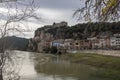 The village of Miravet at the Ebro river Royalty Free Stock Photo