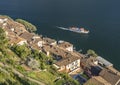 The village of Morcote in Ticino at the Lake Lugano in Switzerland Royalty Free Stock Photo