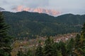 Village and Mountain at Late Afternoon Royalty Free Stock Photo