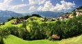 Village in the mountains - Vaduz Royalty Free Stock Photo