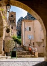 The Village of Moustiers-Sainte-Marie, Provence, France Europe, colorful village in the Provence Royalty Free Stock Photo