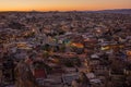 Village night view of Goreme in Cappadocia .  Beautiful natural terrain in the evening sky. Royalty Free Stock Photo