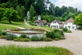 Village with old Buildings at FÃÂ¼rstenlager Park during summer, Bensheim Auerbach, germany