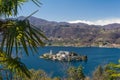 Village of Orta and the Island of San Giulio on Lake Orta, Italy