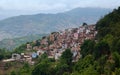 Village over terraced rice fields in Yuanyang, Yunnan, China Royalty Free Stock Photo