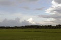 Village Paddy rice field with sky Royalty Free Stock Photo