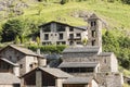 Village Pal in the Pyrenees in Andorra with the romanesque church Royalty Free Stock Photo