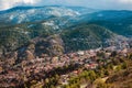 Village of Pedoulas at snowy Troodos mountains. Nicosia District