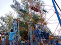 village people enjoying swing at festival fair events in india January 2020 Royalty Free Stock Photo