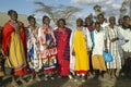 Village people singing at sunset in village of Nairobi National Park, Nairobi, Kenya, Africa