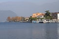 Village and pier at Lake Iseo