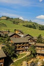 The village of Pingan, part of the Dragons Backbone Rice Terraces Royalty Free Stock Photo