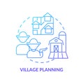 Village planning blue gradient concept icon