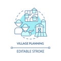 Village planning turquoise concept icon