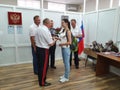VILLAGE OF POKROVSKOYE, NEKLINOVSKY DISTRICT, ROSTOV OBLAST, RUSSIA, June 14, 2019, the opening of a Center for issuing passports