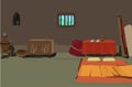 Village poor room inside vector artwork