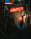 Village Psychic neon sign at night, Manhattan, New York