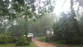 Village in rains