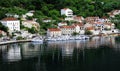 Village reflections in Kotor Bay Royalty Free Stock Photo