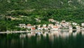 Village reflections in Kotor Bay Royalty Free Stock Photo