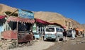 A village with restaurant and minibus between Kabul and Bamiyan in Afghanistan