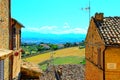 MORROVALLE, ITALY - CIRCA JULY 2020: View from Morrovalle