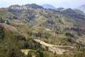 Village, rice fields, paddy terraces in Yunnan province China Royalty Free Stock Photo