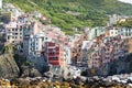 The village of Riomaggiore of the Cinque Terre,