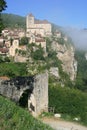 village (saint-cirq-la-popie) and countryside - france