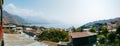 Village of San Juan la Laguan panorama on a hazy smoky day Royalty Free Stock Photo