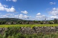 Santenay with Church, Wall and Vineyard Royalty Free Stock Photo