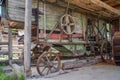 The old threshing machine from Sarbi village, Budesti commune, Maramures county, Romania.