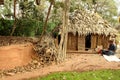 Village Scene on sunrise in india